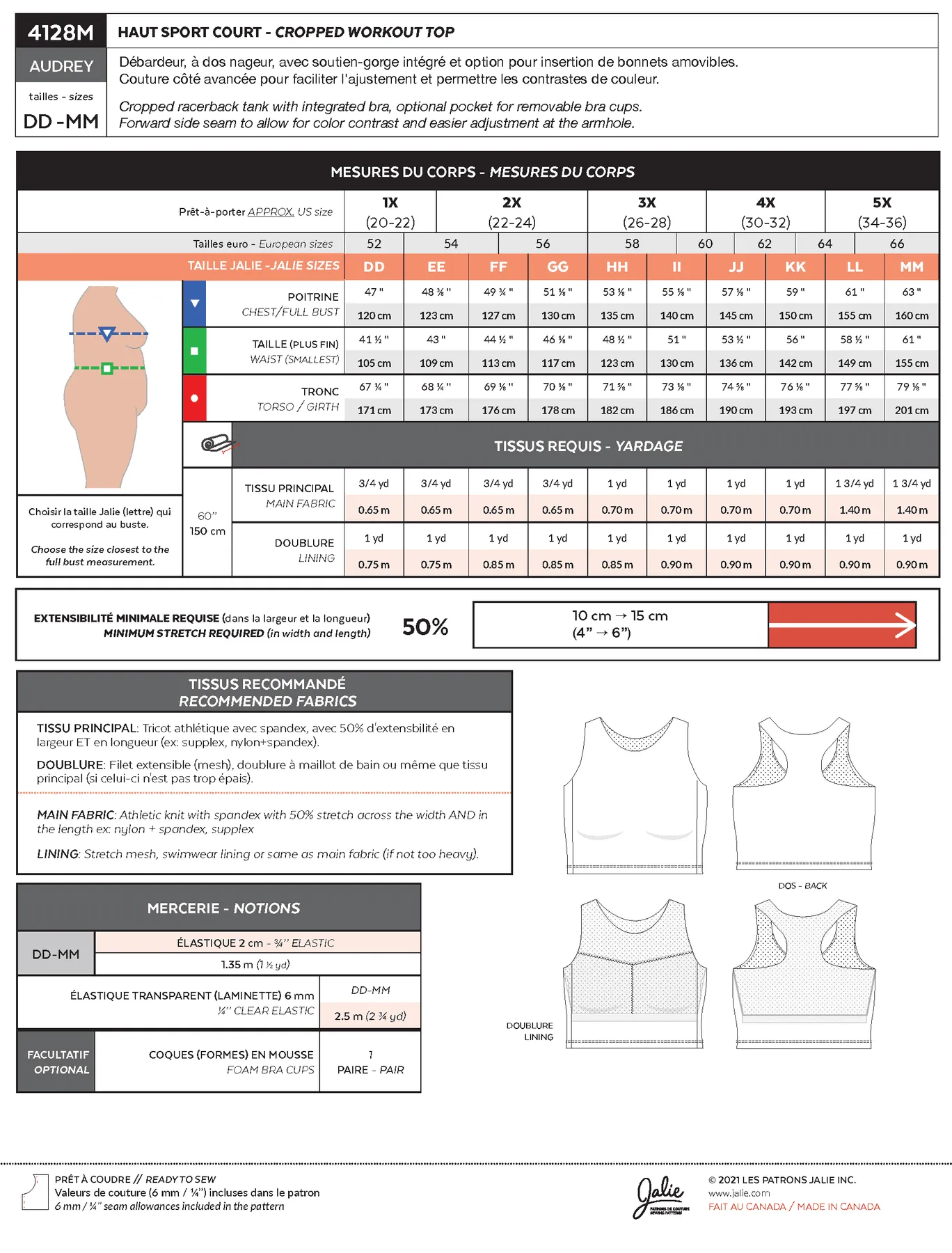 4128 // AUDREY Cropped workout top