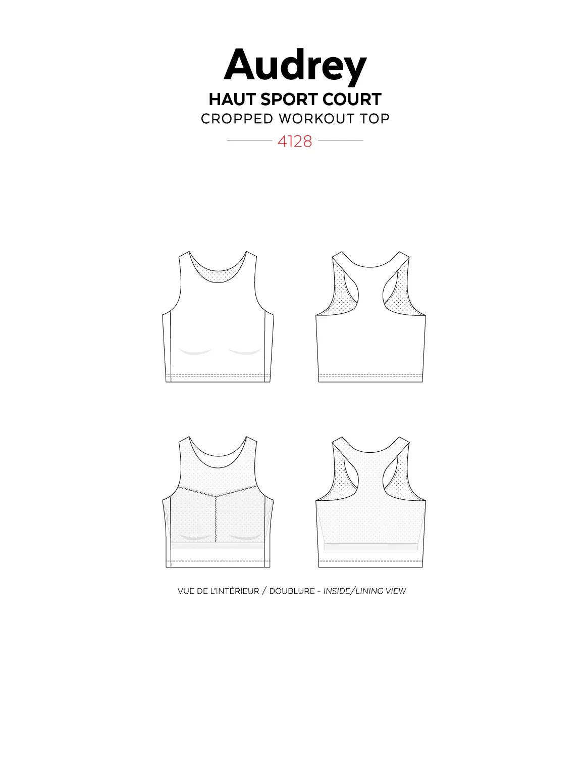 4128 // AUDREY Cropped workout top