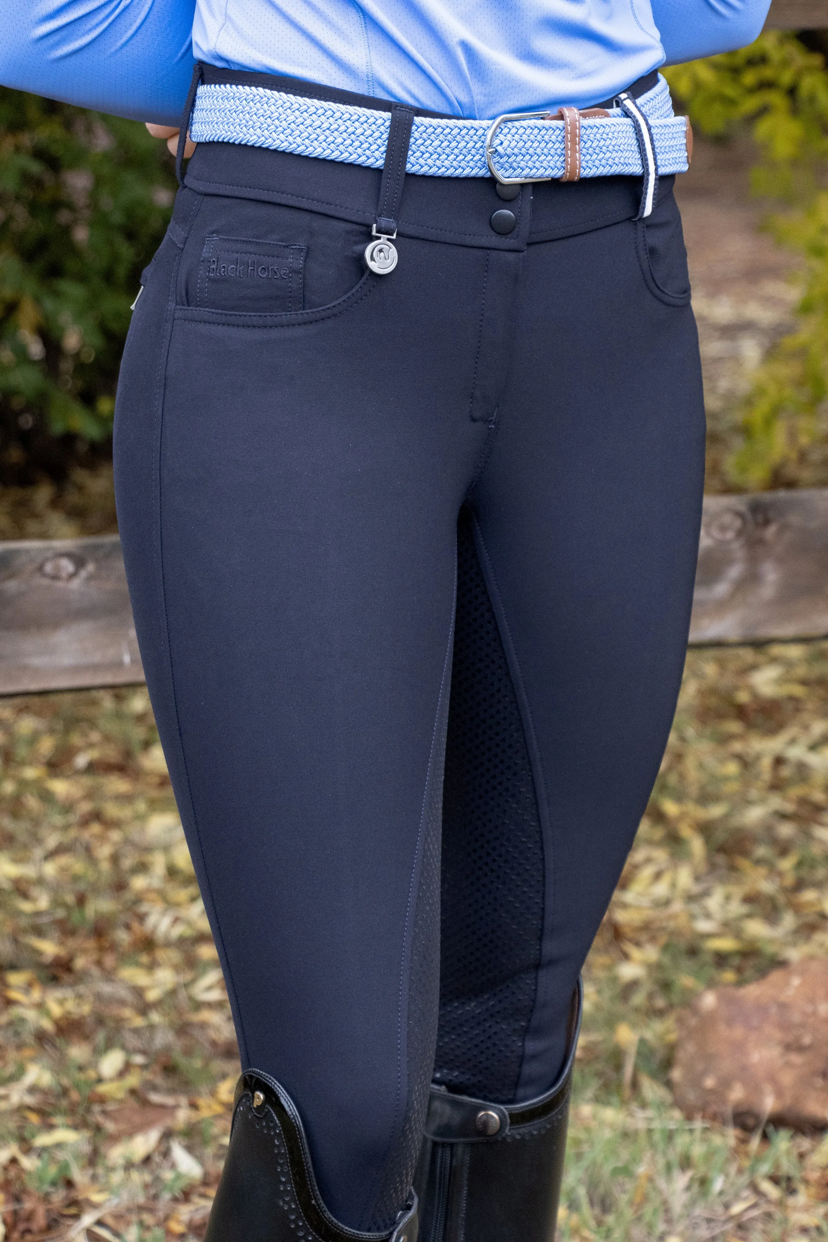 Aria High Waisted Light Breeches - Navy