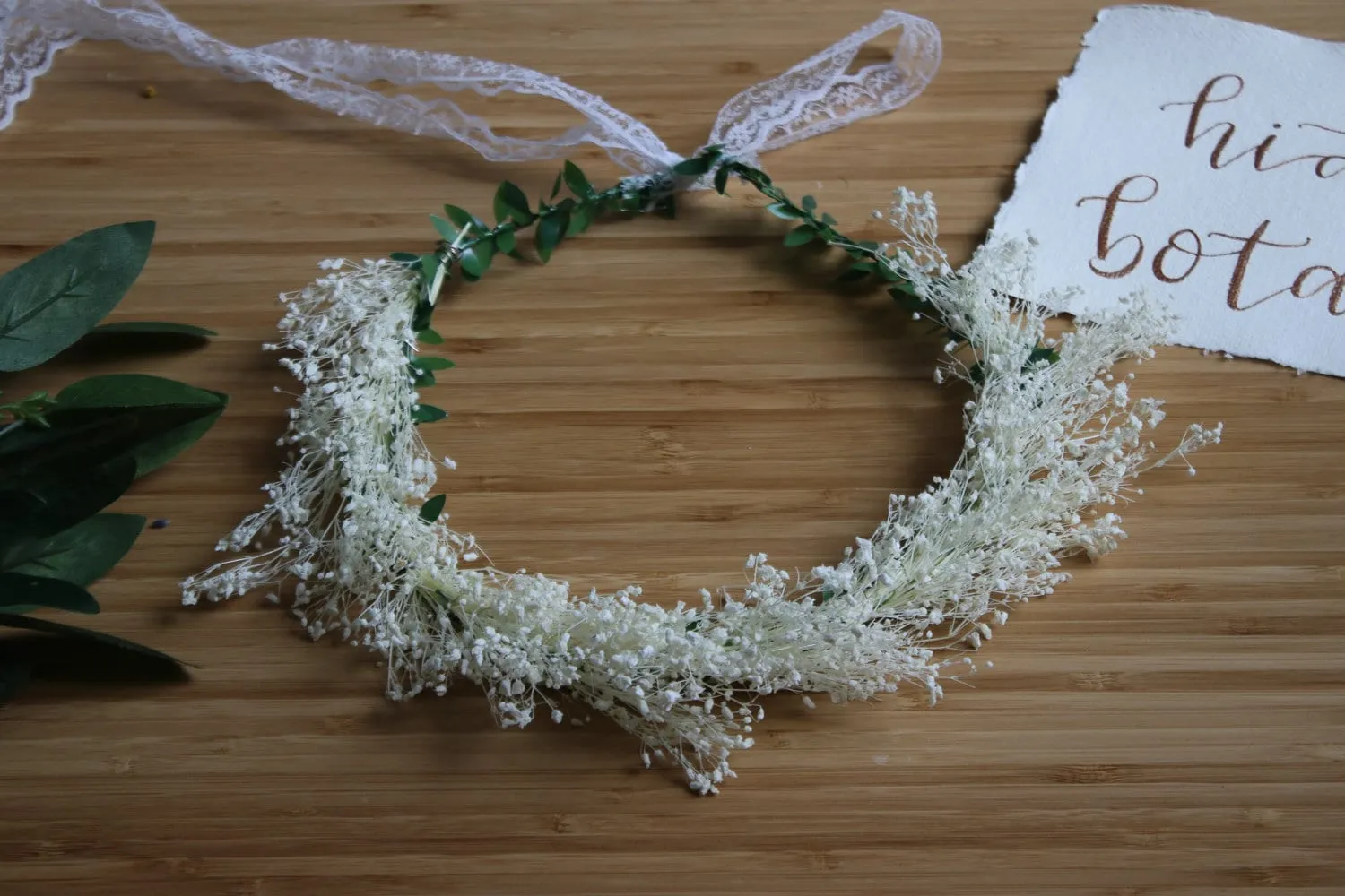 Baby's Breath Crown, White Weddings, Dried Flower Crown, Boho Wreath, Wedding Crown, Vintage Crown, Rustic Weddings