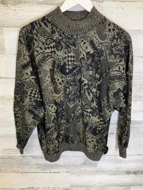 Black & Gold Top Long Sleeve Clothes Mentor, Size M