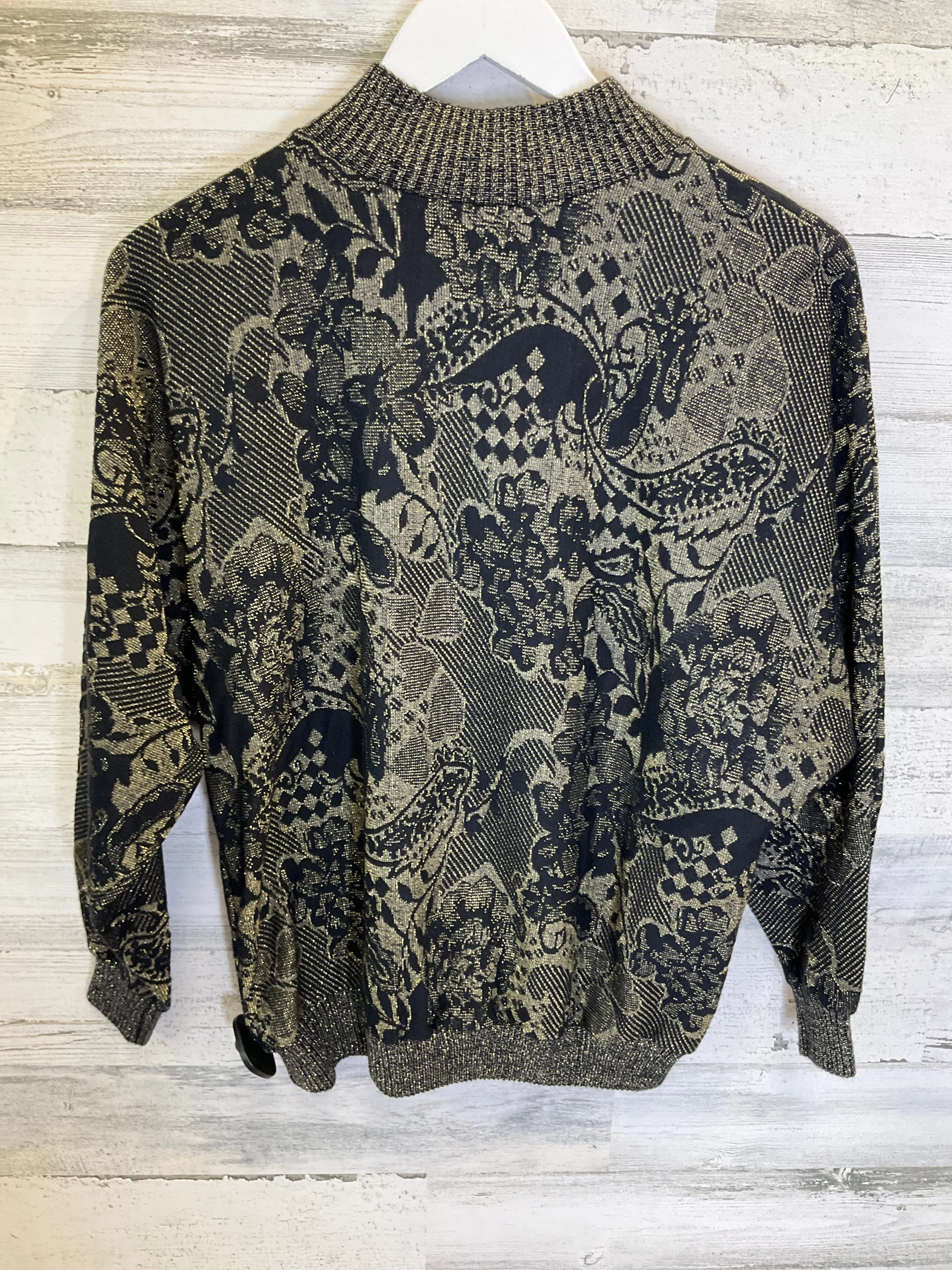 Black & Gold Top Long Sleeve Clothes Mentor, Size M