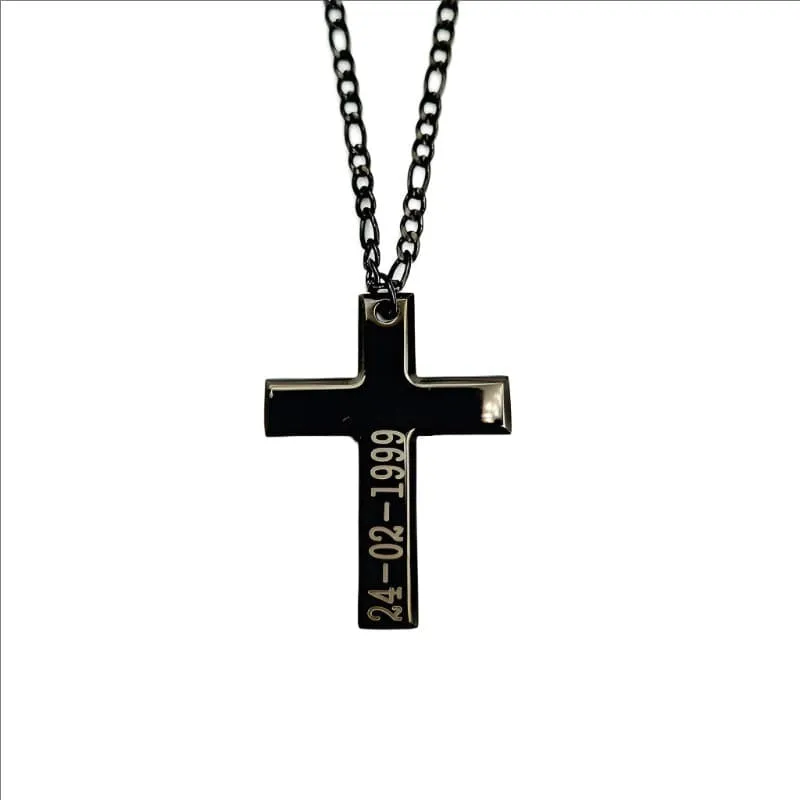 Black Cross Pendant & Chain