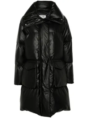 BLACK DOWN-FEATHER PADDED COAT