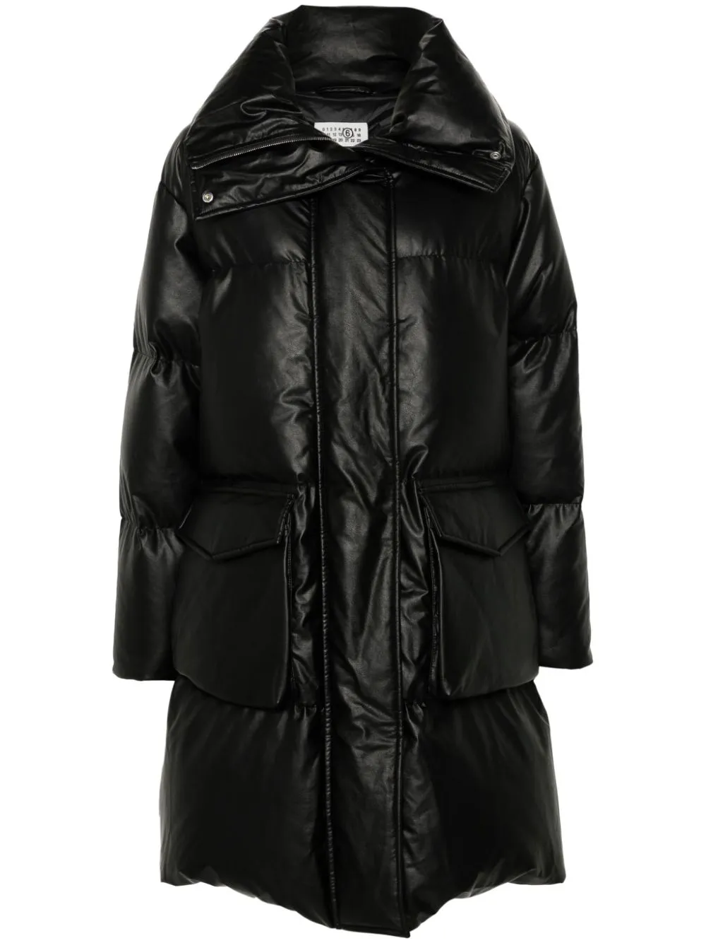 BLACK DOWN-FEATHER PADDED COAT
