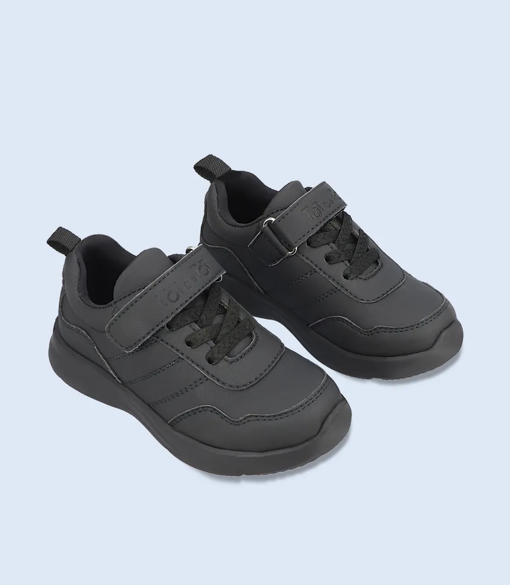 BU0004-BLACK-Kids School Shoes
