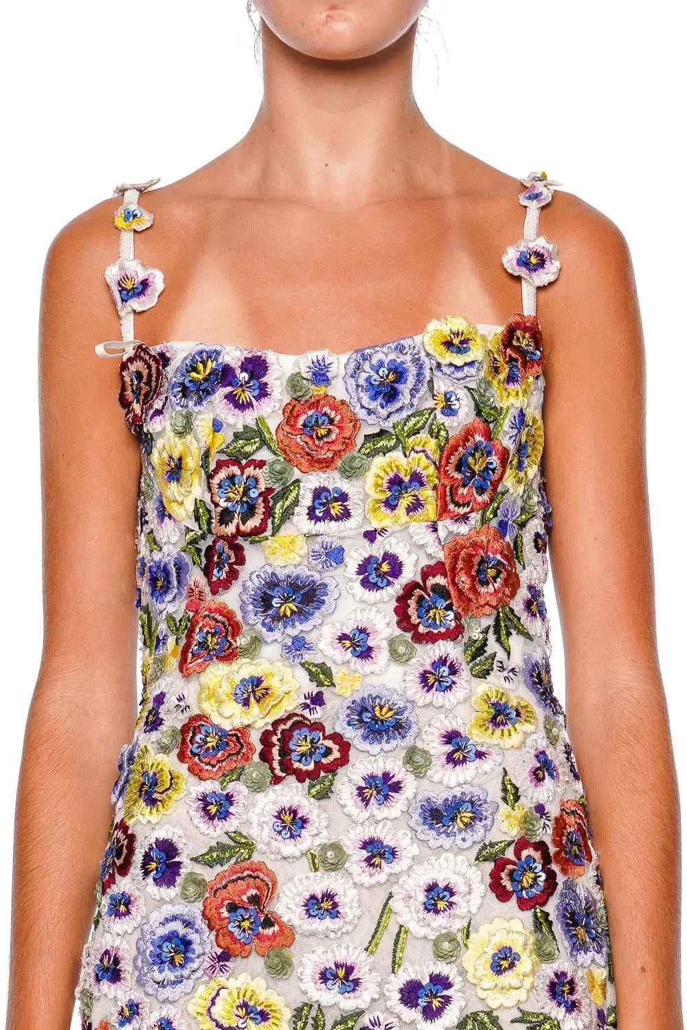 Camden Hand Embroidered Floral Midi Dress