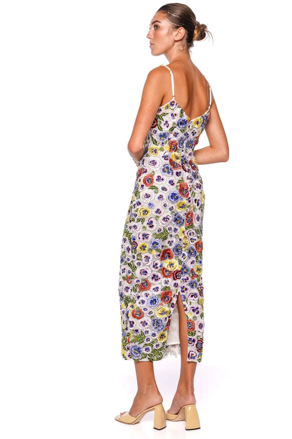 Camden Hand Embroidered Floral Midi Dress