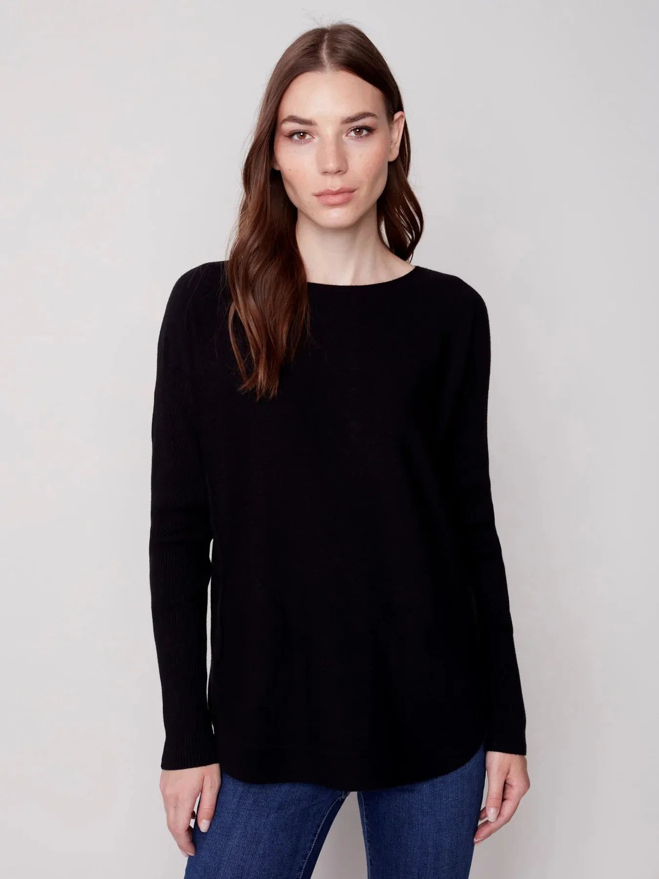 C.B 2170Y Knit Sweater with Lace Up Detail