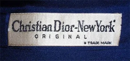 CHRISTIAN DIOR New York 1950s Navy Blue Chiffon Gown