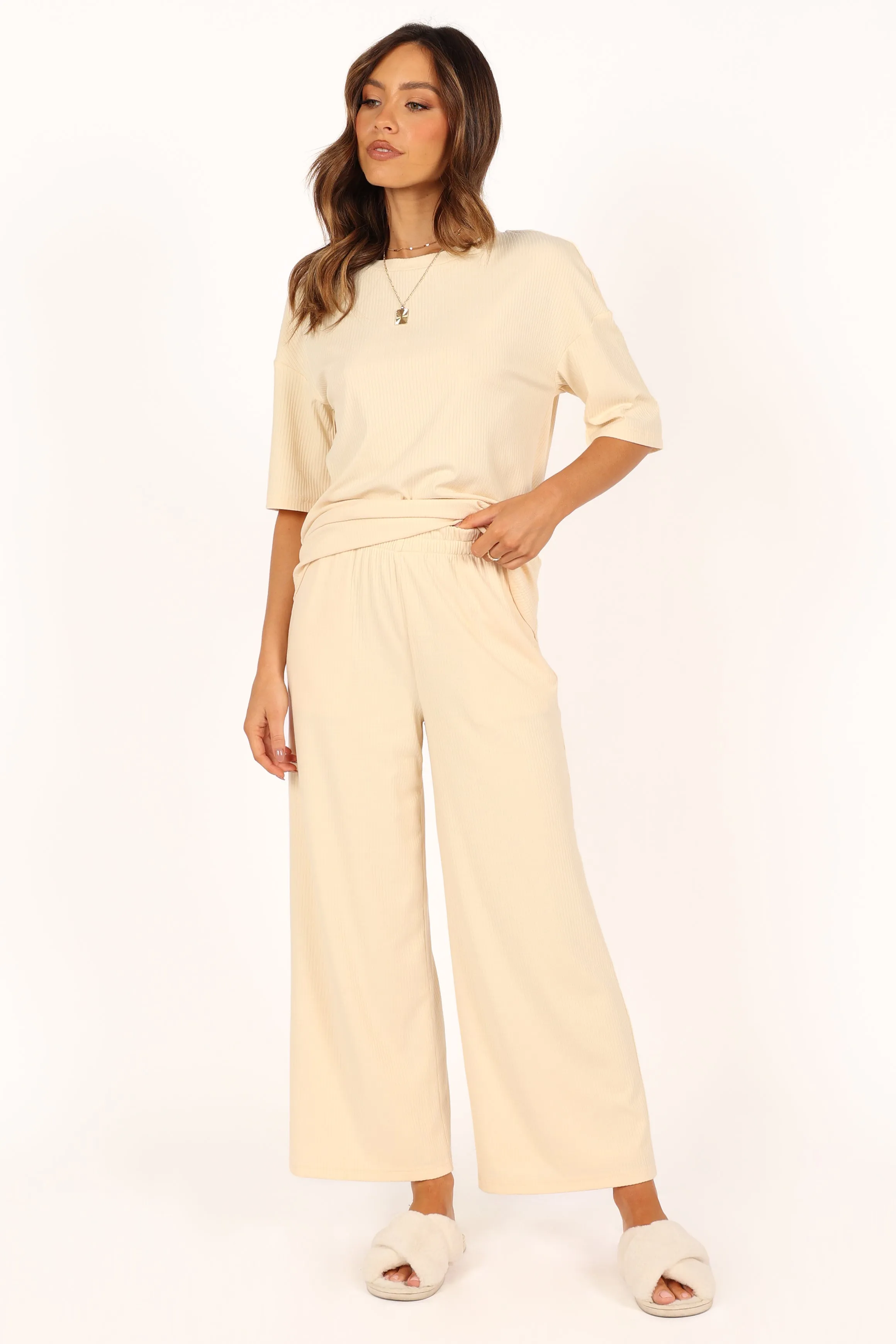 Cleo Rib Set - Cream