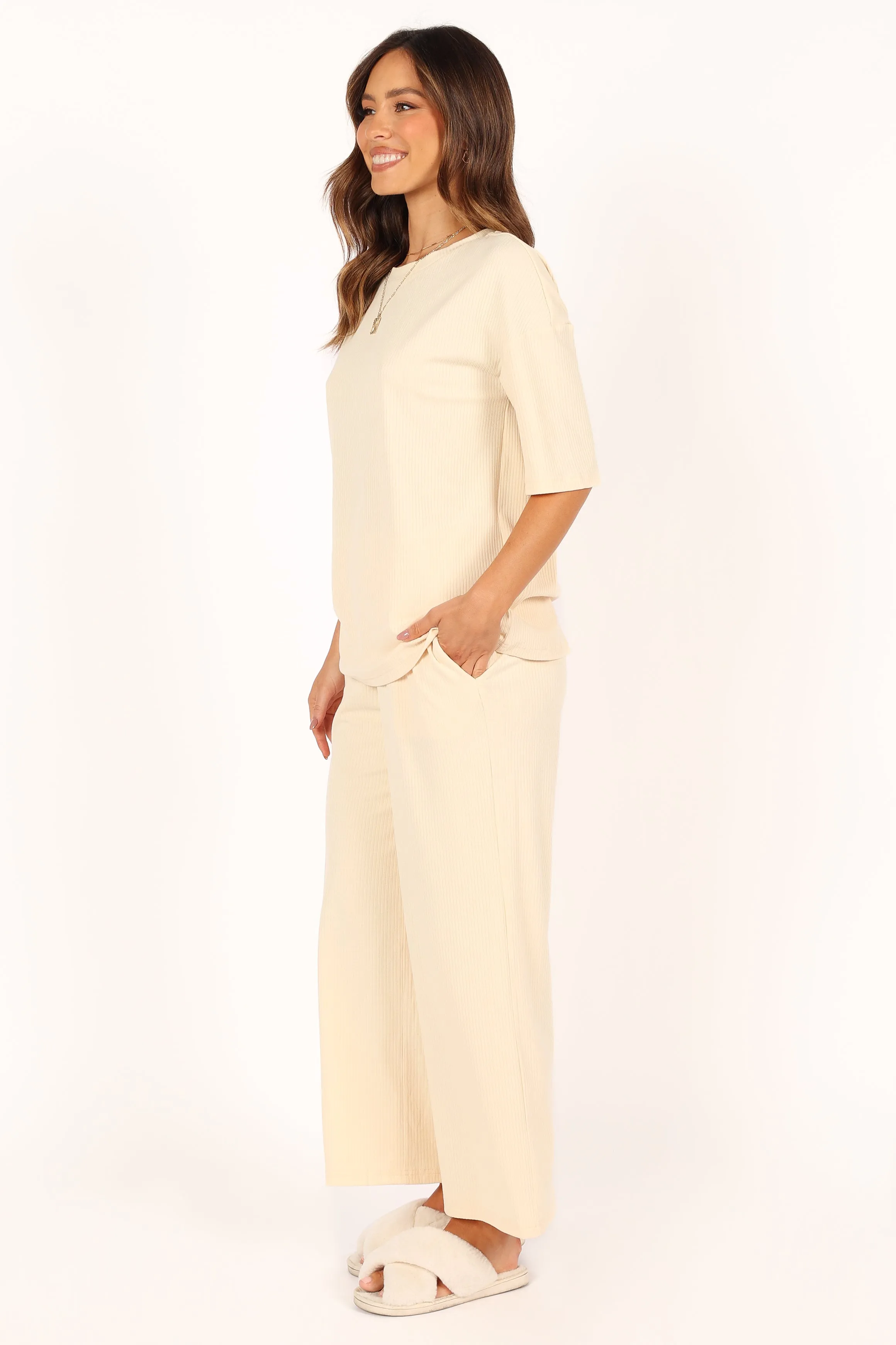 Cleo Rib Set - Cream