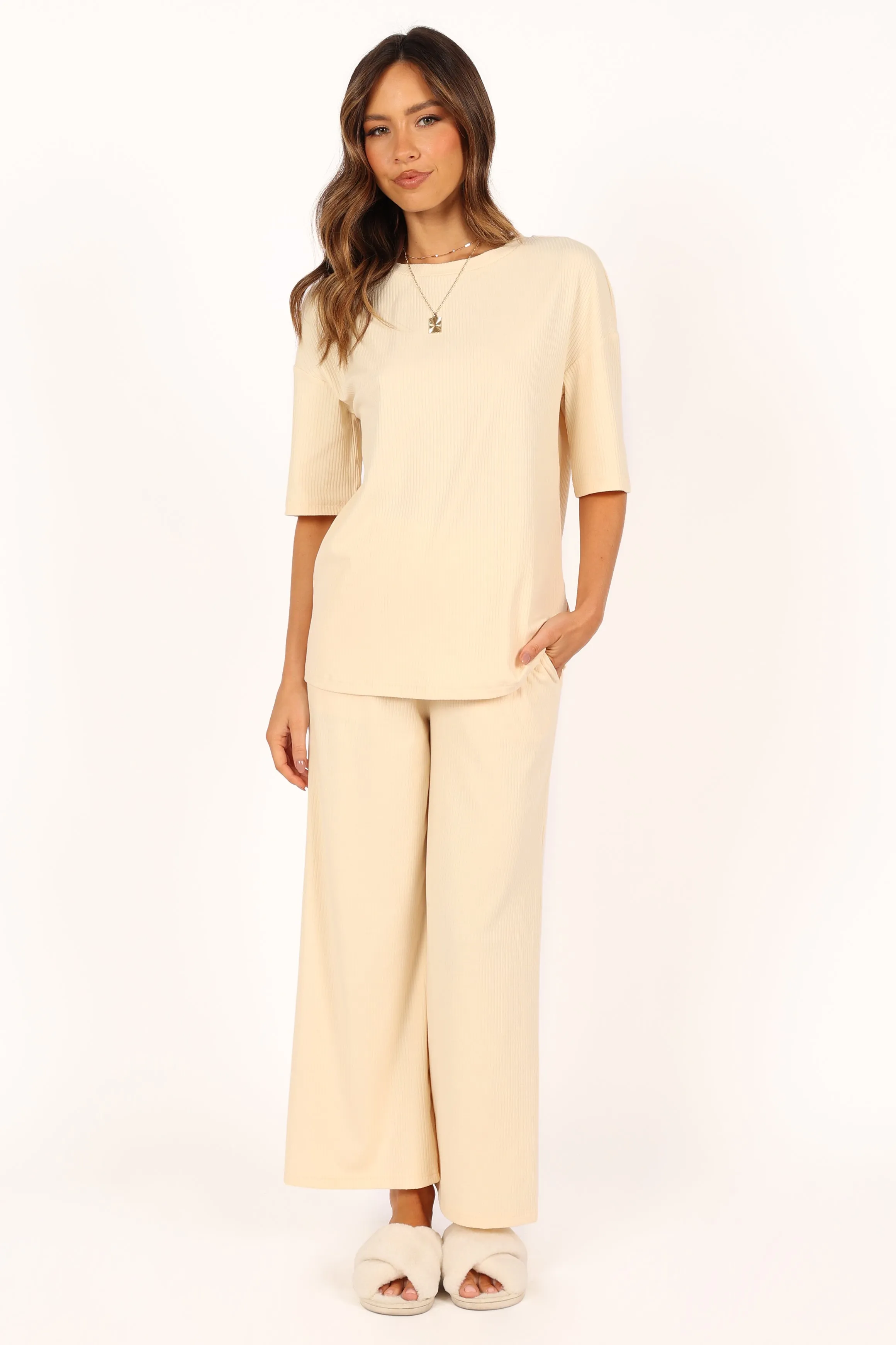 Cleo Rib Set - Cream
