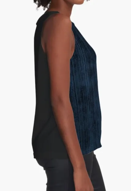 Cowgirl Kim Navy Sleeveless Top - Size Medium Only