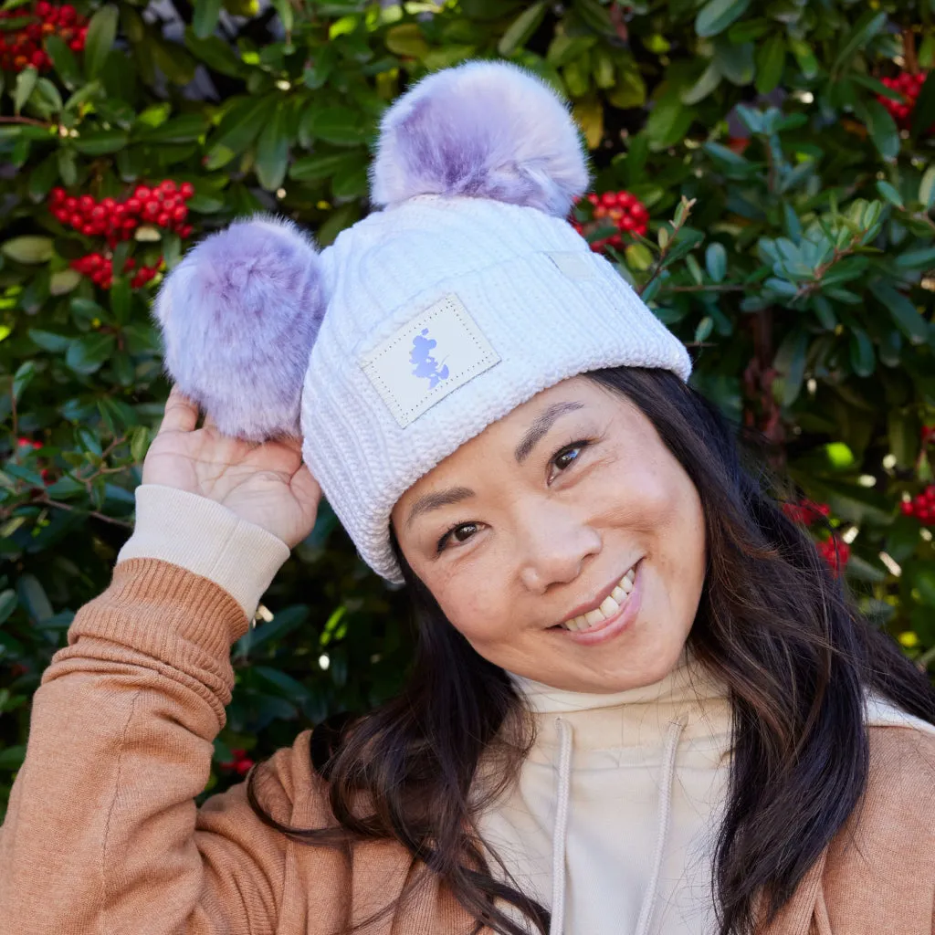 Disney's Minnie Mouse White Double Pom Beanie
