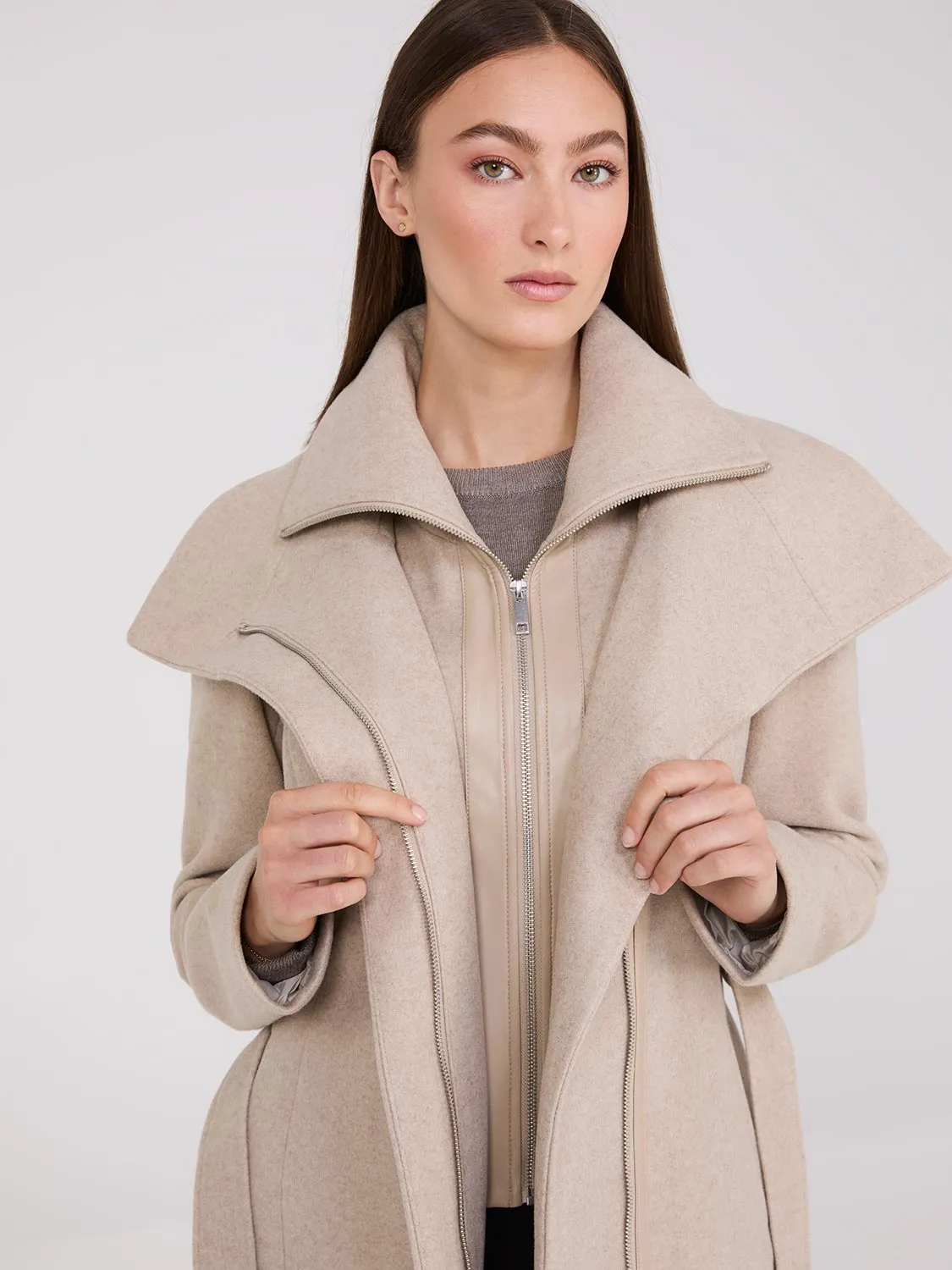 Double Collar Wrap Coat