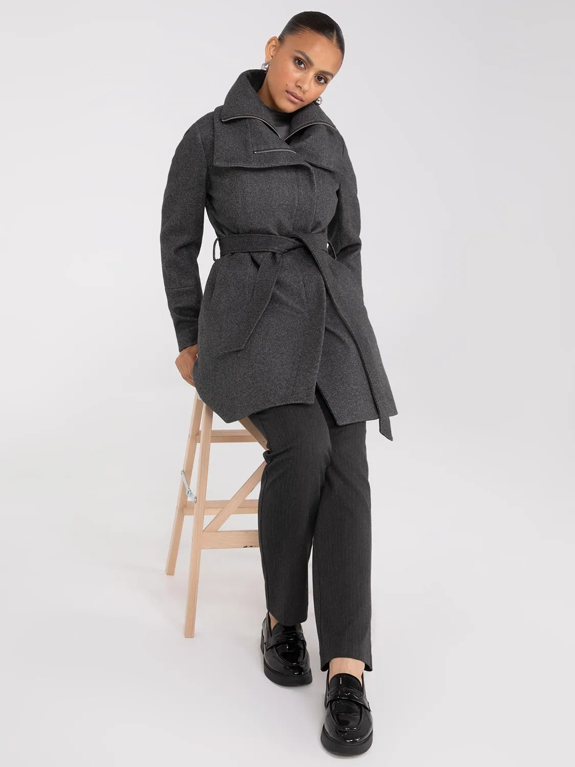 Double Collar Wrap Coat