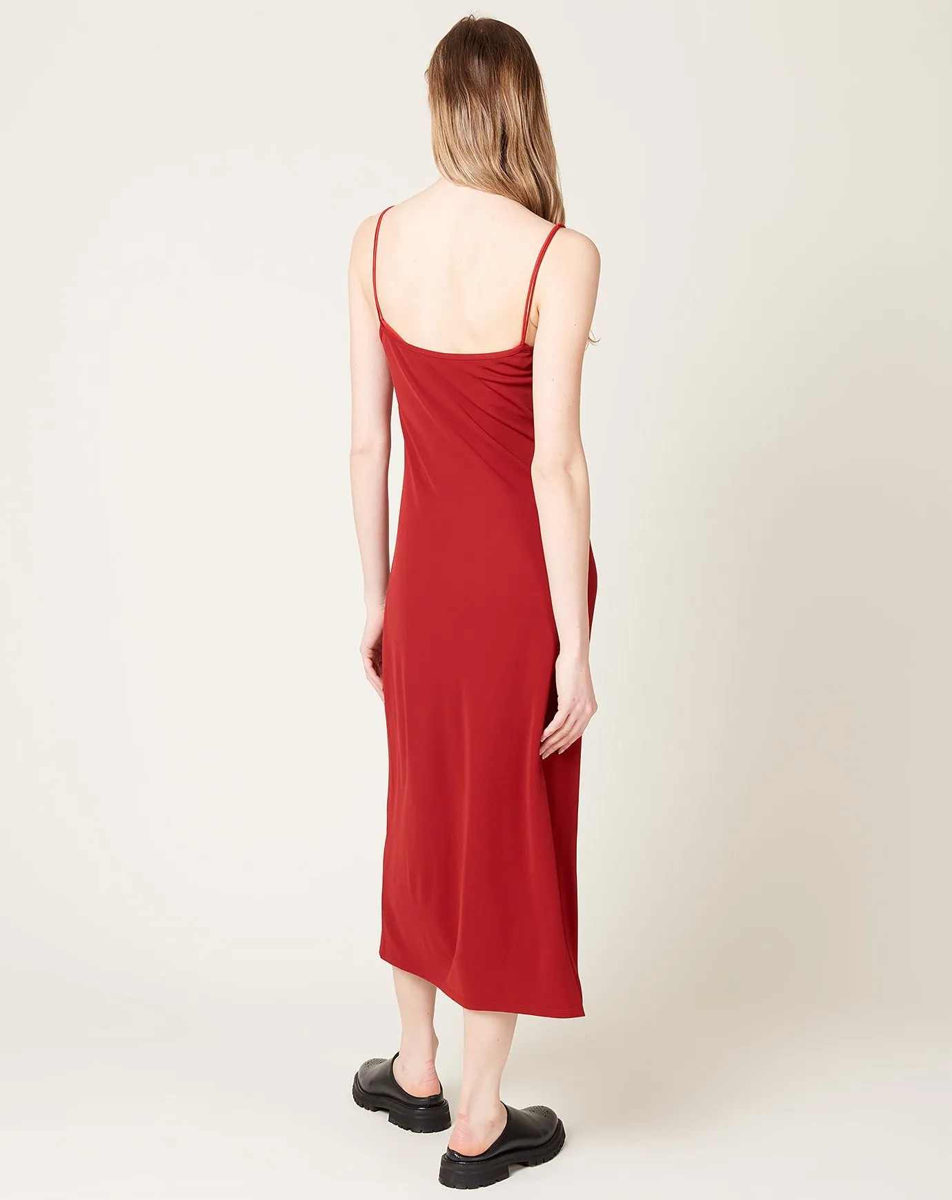 Double Layer Slip Dress in Brick