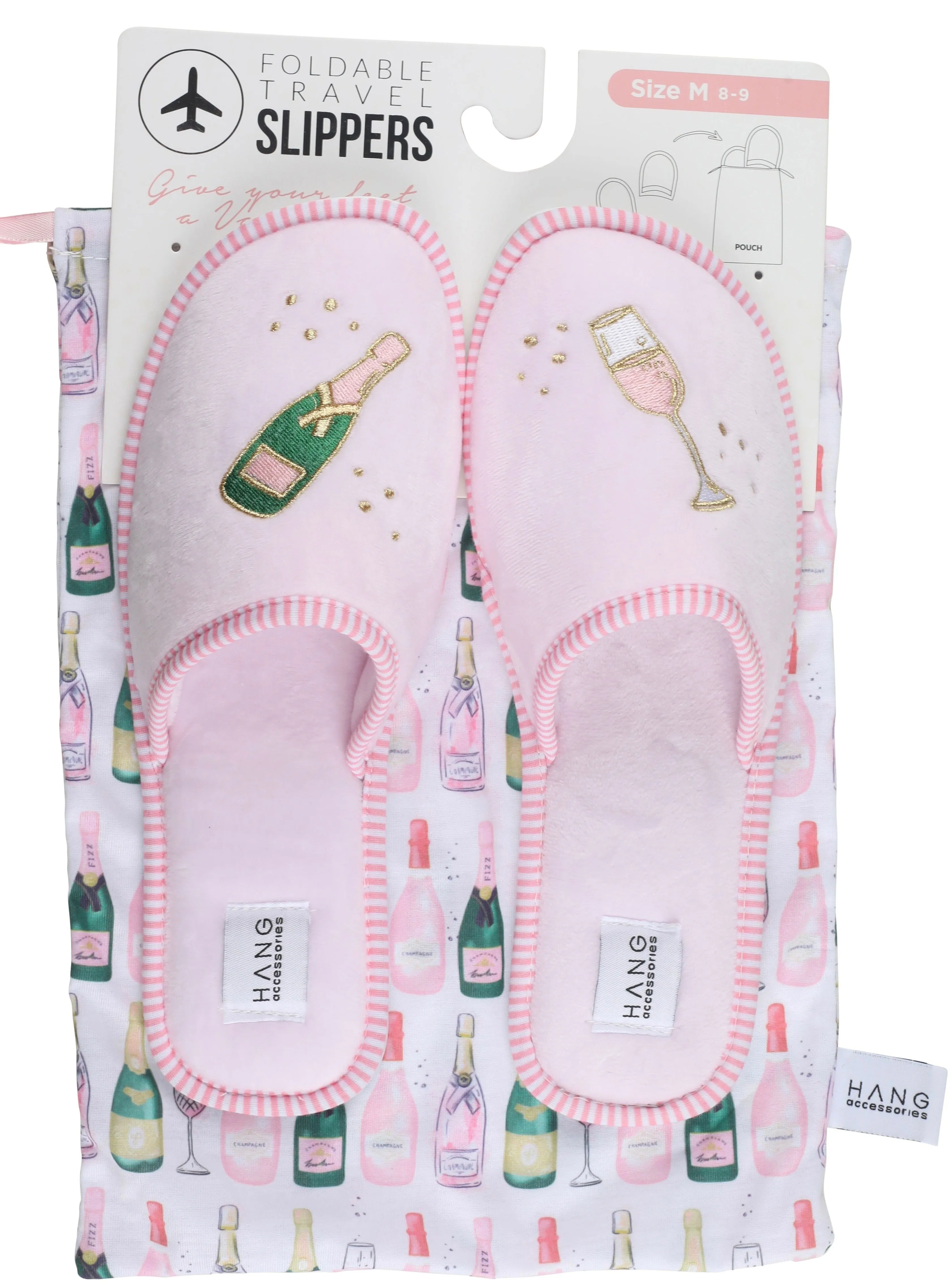 Foldable Travel Slippers Champagne- Large