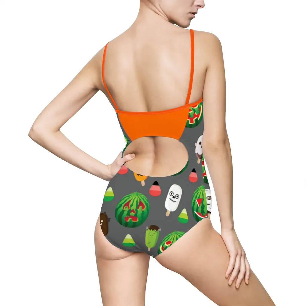 Jack-o-Melon One-piece Spaghetti Strap Swimsuit