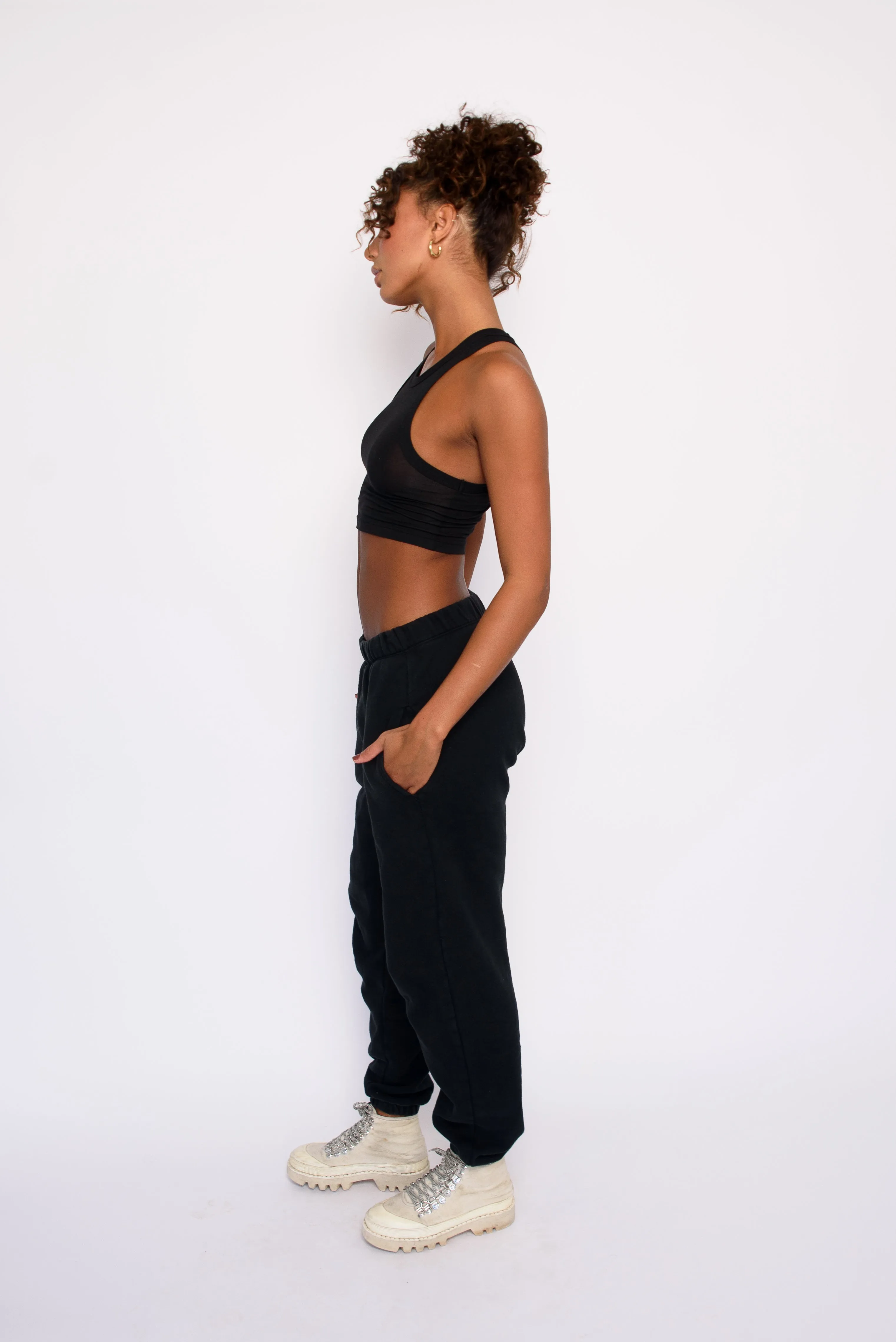 Monica Crop Jersey - Black