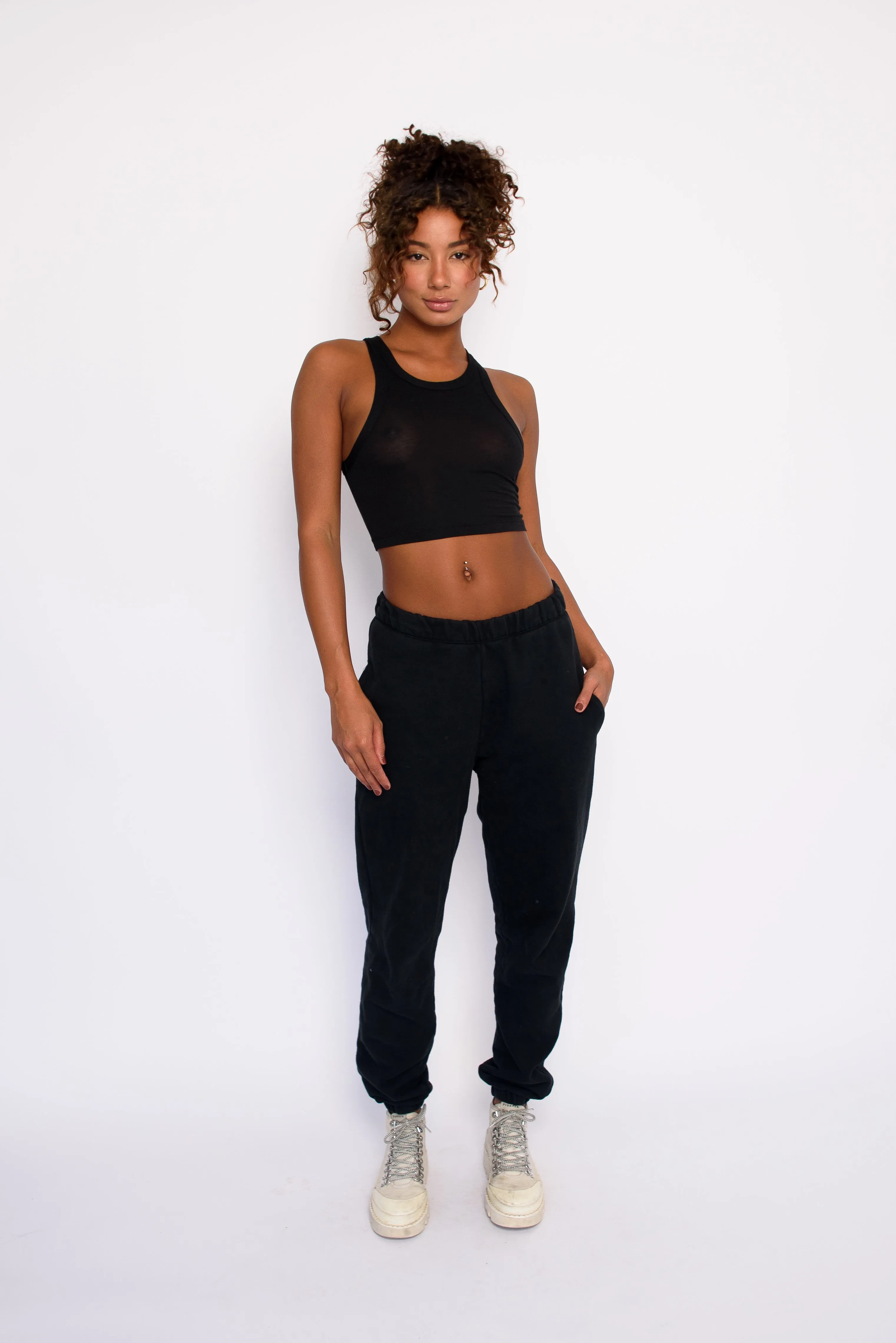 Monica Crop Jersey - Black