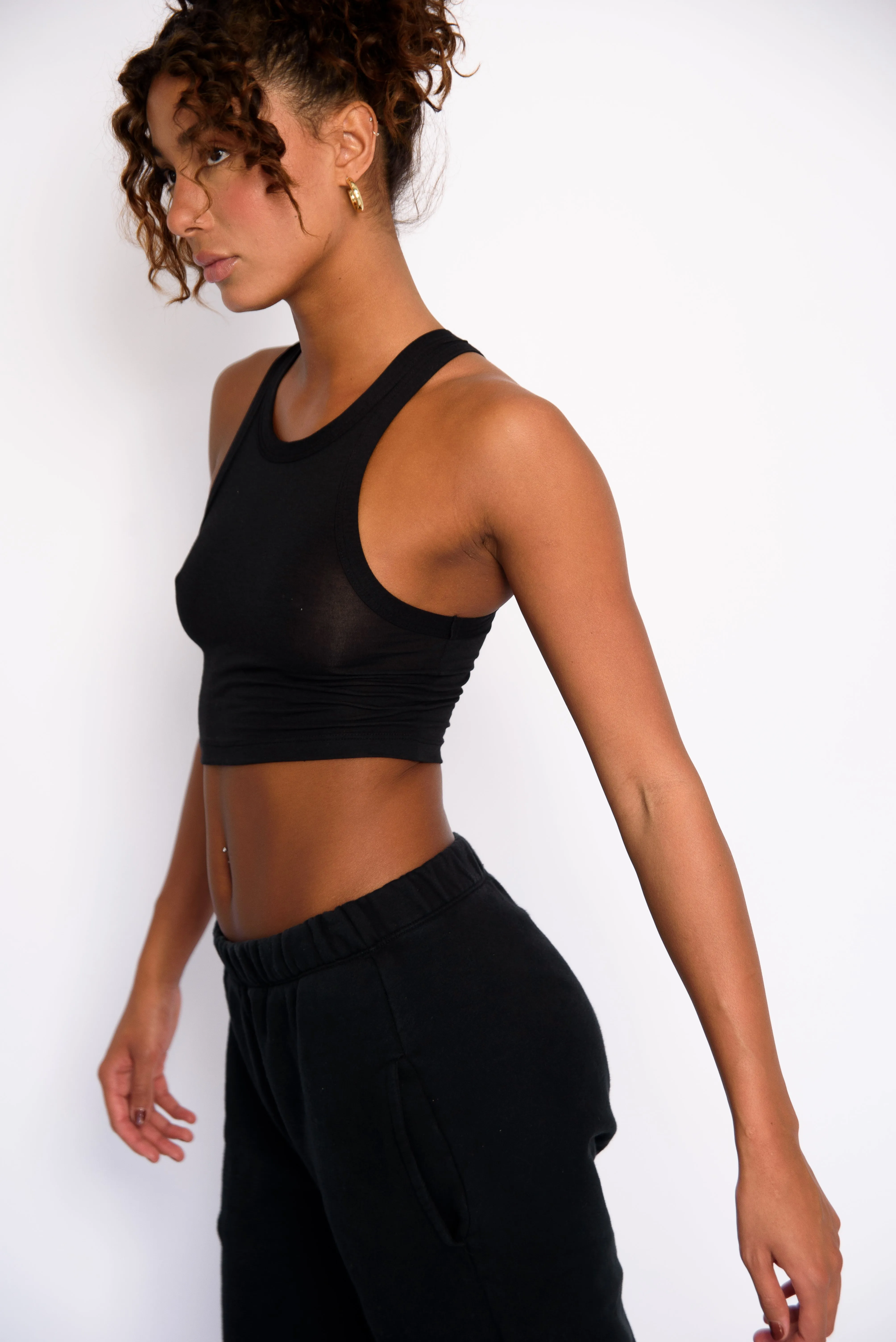 Monica Crop Jersey - Black