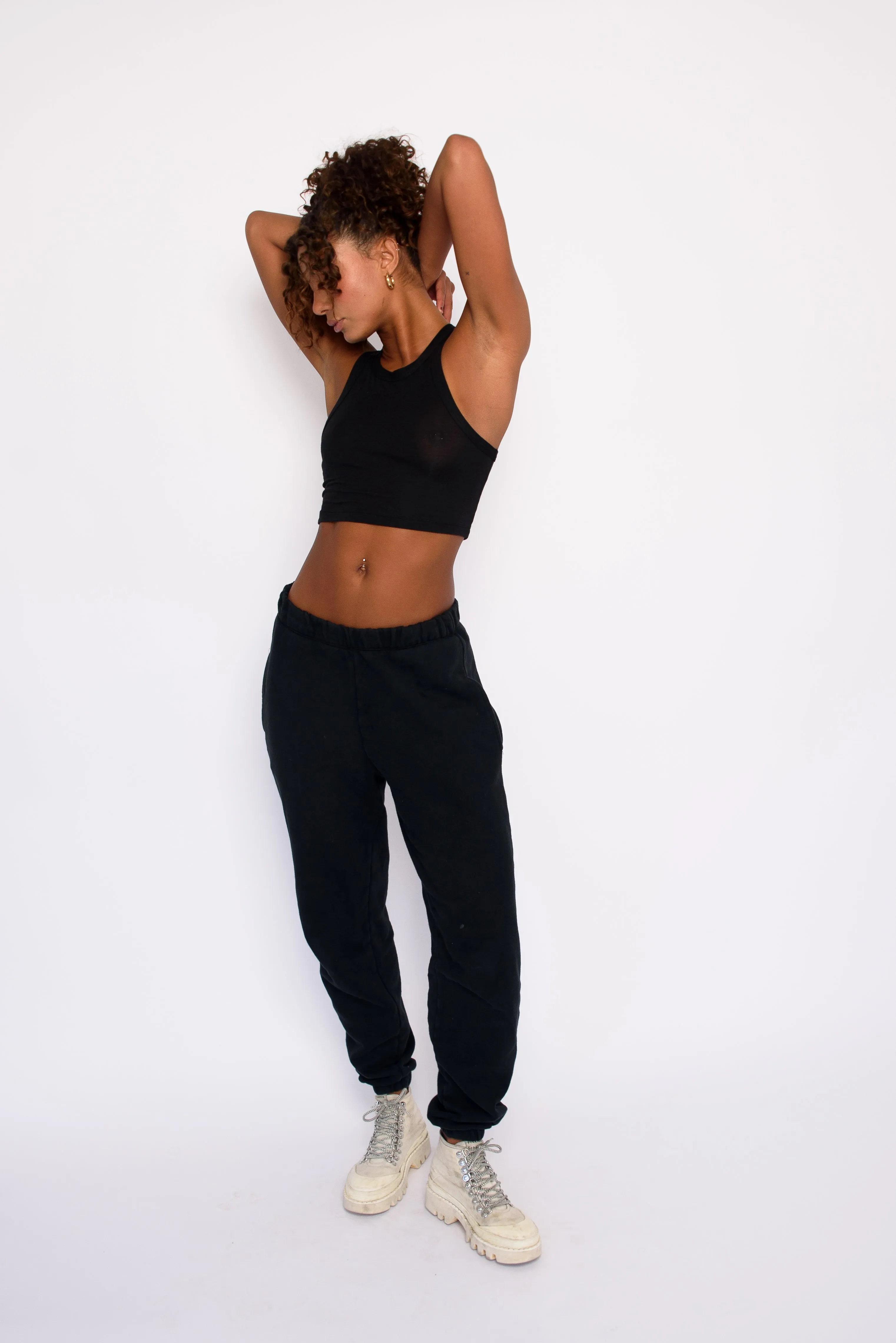 Monica Crop Jersey - Black