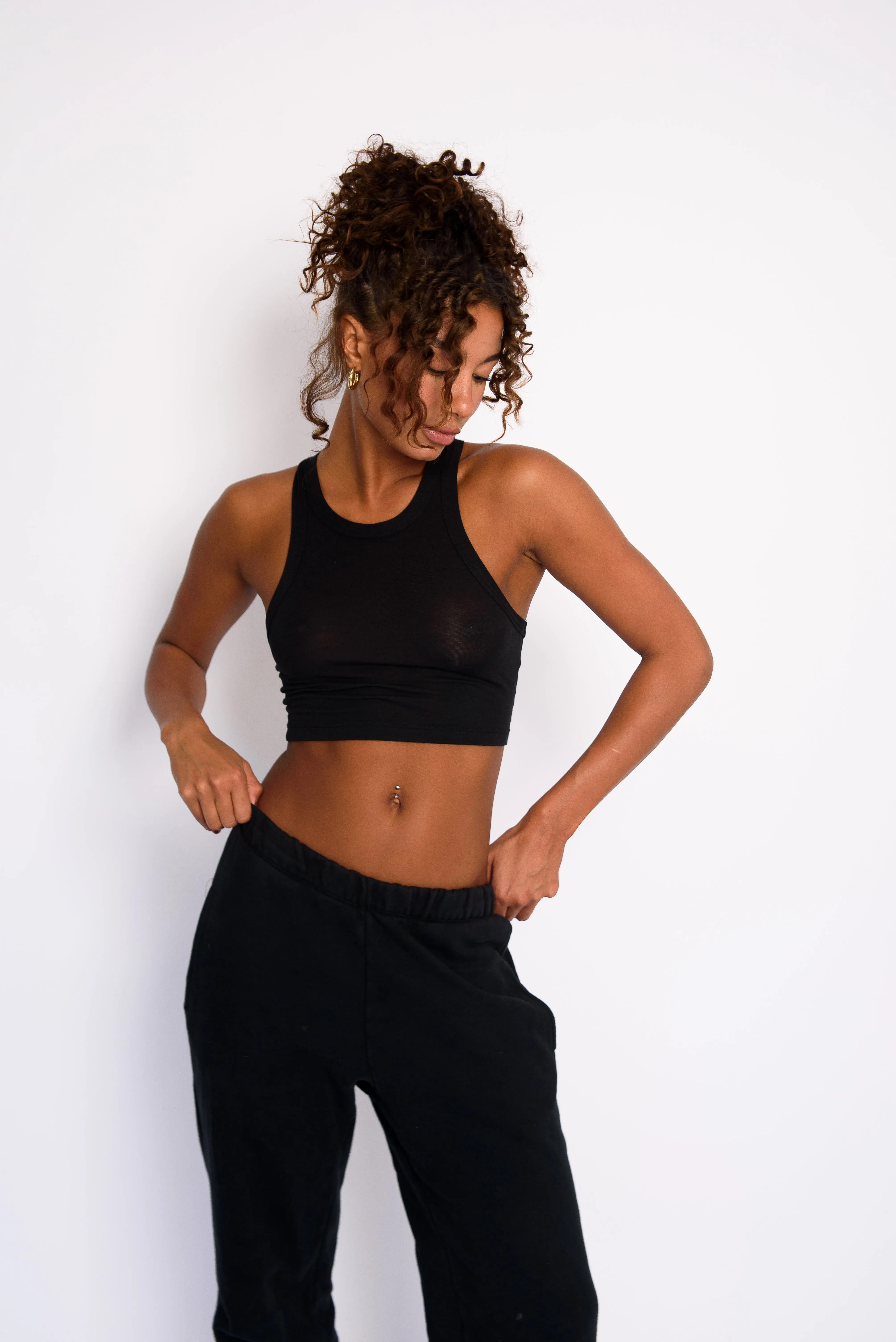 Monica Crop Jersey - Black