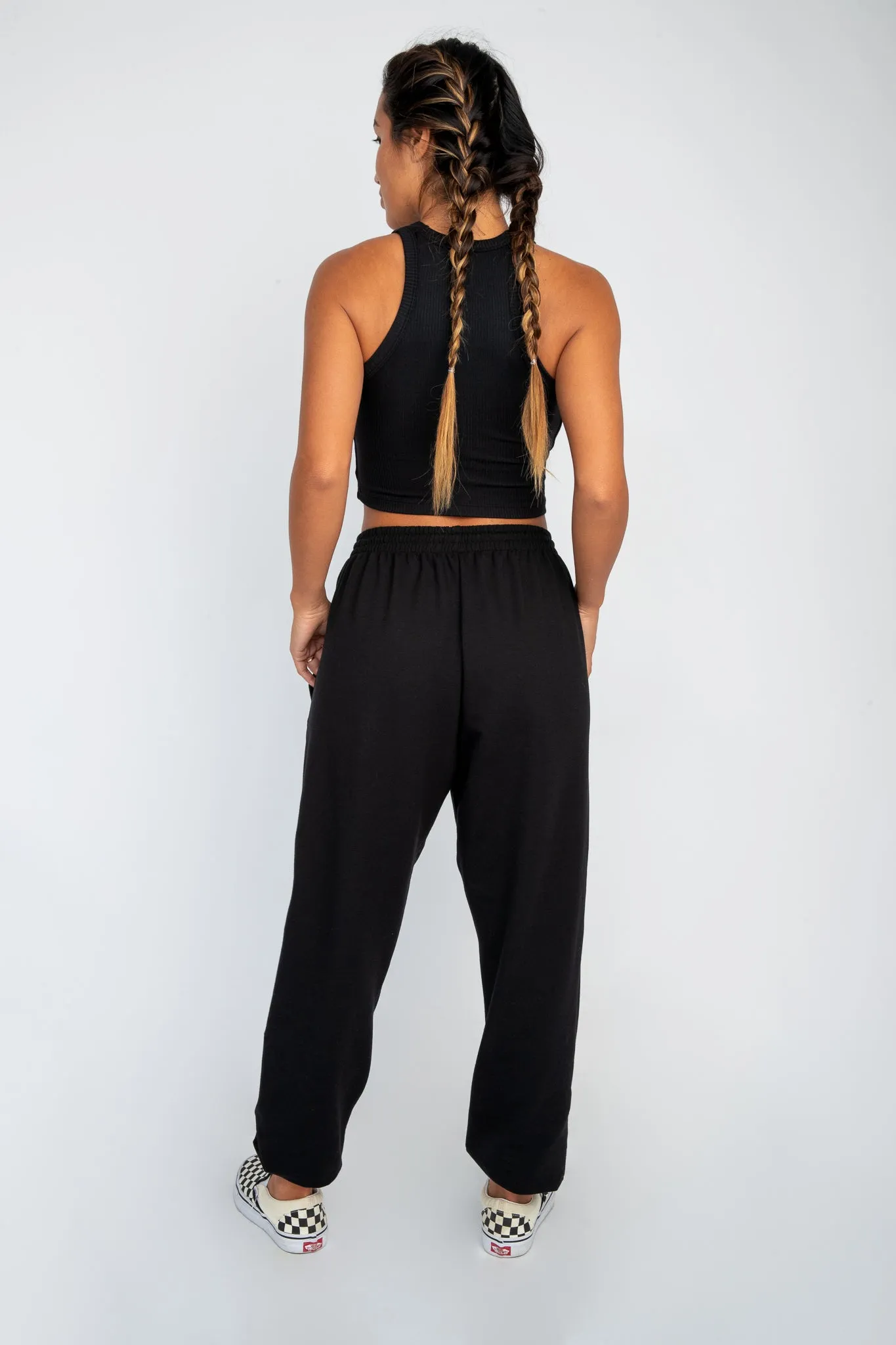 Monica Crop Ribbed - Black
