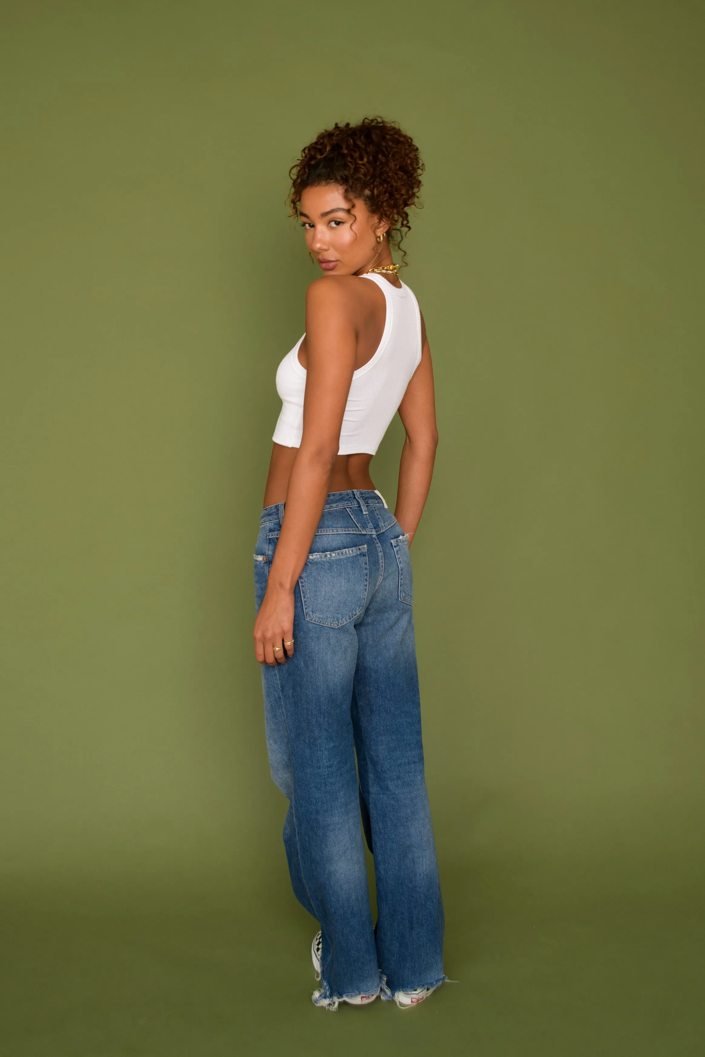 Monica Crop Ribbed - White