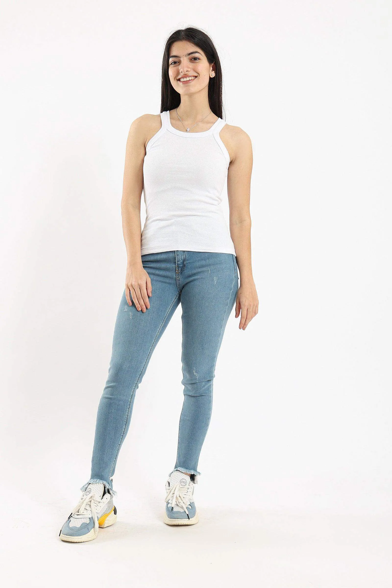 Narrow Cut Ribbed Tank Top