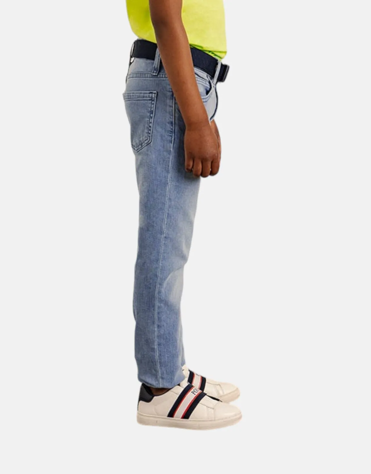 Polo Boys Jude Belted Slim Jeans Medium Wash