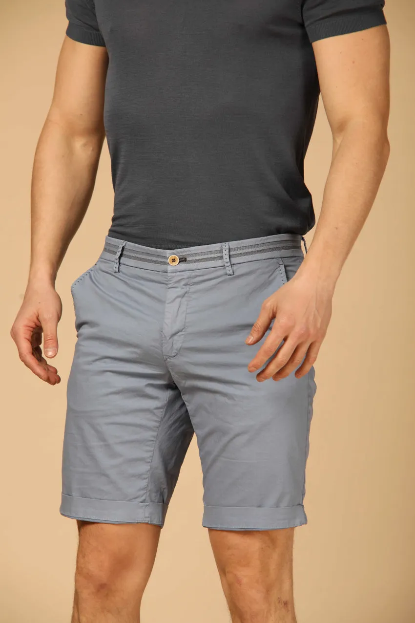 Torino Tapes men's chino bermuda in stretch gabardine with ribbons slim fit